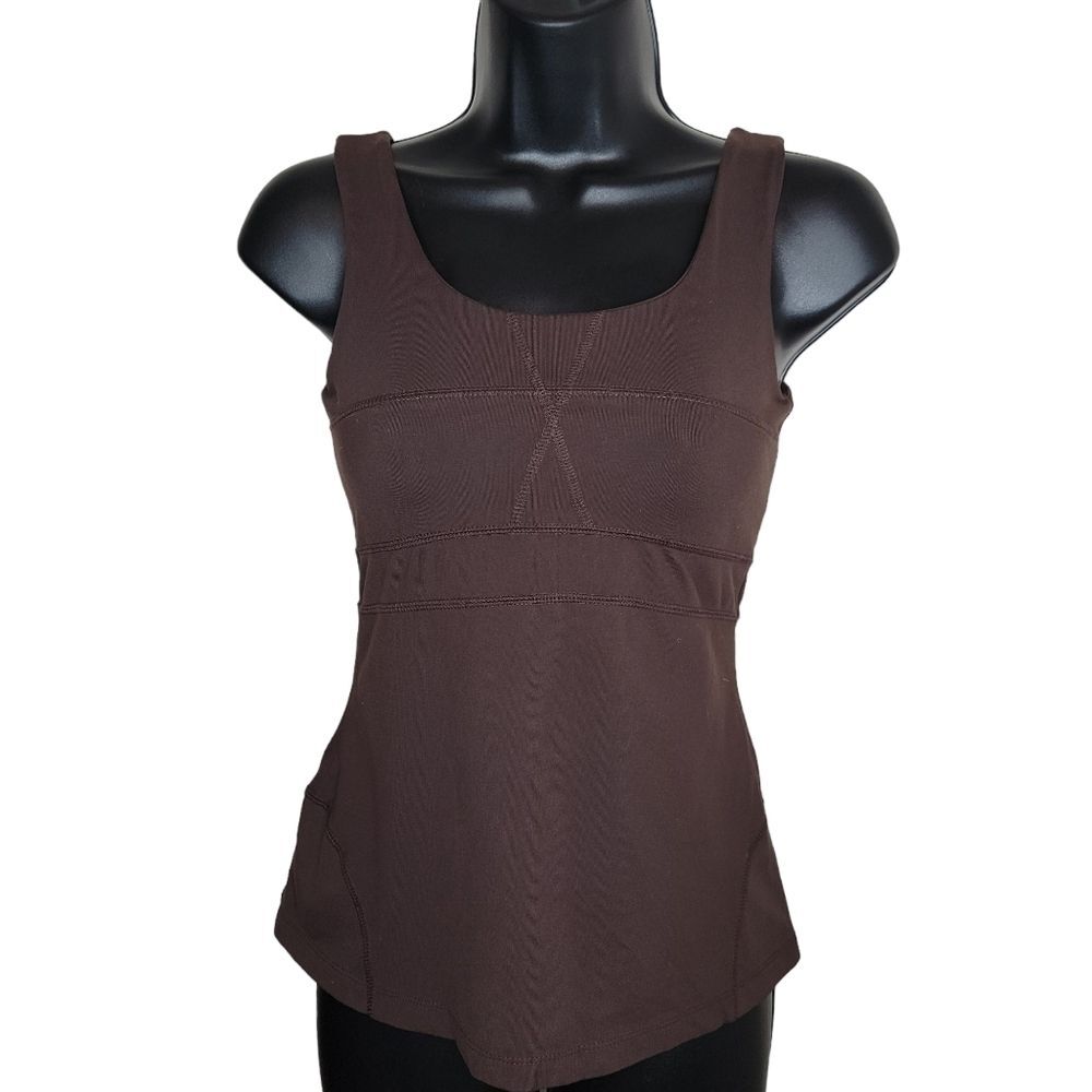 Athleta brown fitted compression tank top size XS